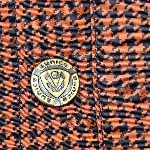 Sunice Mens M Nylon Lined‎ Pullover Waterproof Geometric 90s Pattern Rust 1/4 Bt - Picture 6 of 7